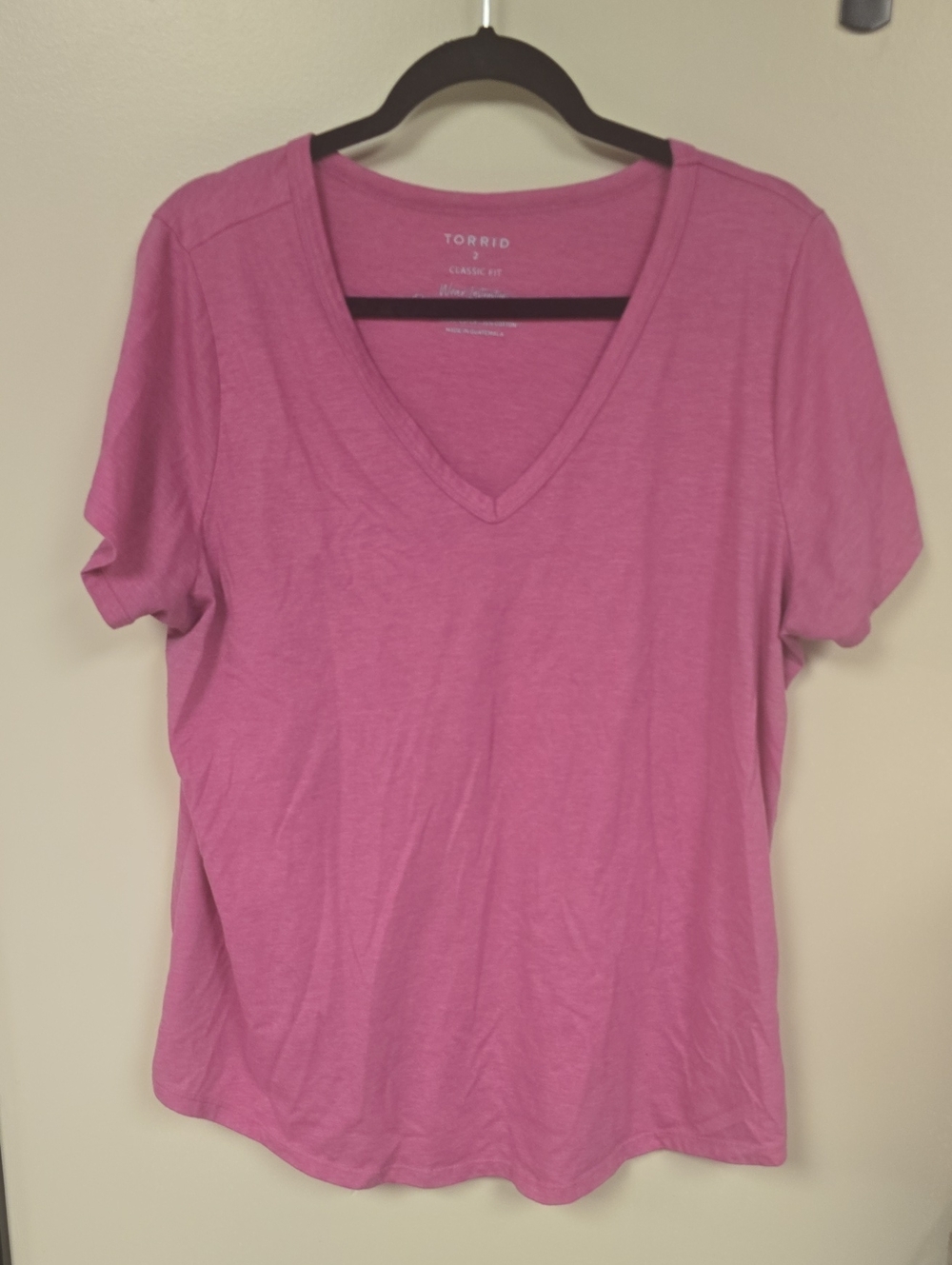 torrid Rose Pink V-Neck Short Sleeve Tee